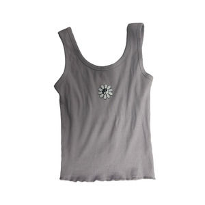 Obsessive Love purple lavender daisy ribbed juniors tank top sz M‎